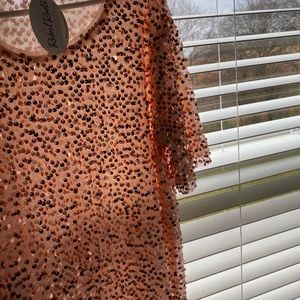 NWT Rose Gold Boutique Sequin Top